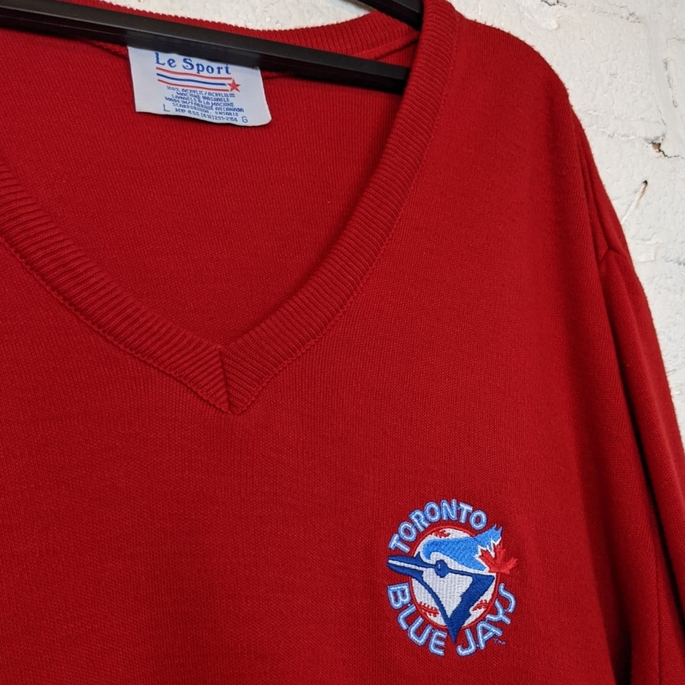 Vintage Retro Toronto Blue Jays Le Sport Red Sweater